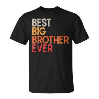 Best Big Brother Ever Sibling Vintage Distressed Big Brother Unisex T-Shirt - Seseable