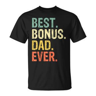 Best Bonus Dad Ever American Usa Flag Fathers Day Gift For Mens Unisex T-Shirt - Seseable