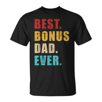 Best Bonus Dad Ever Vintage Retro T-Shirt - Seseable
