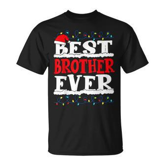 Best Brother Ever Christmas Lights Santa Xmas T-shirt - Thegiftio UK