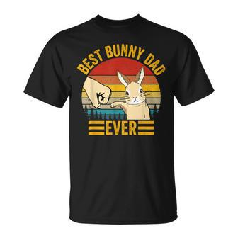 Best Bunny Dad Ever Vintage Rabbit Lover Father Pet Rabbit T-Shirt - Seseable
