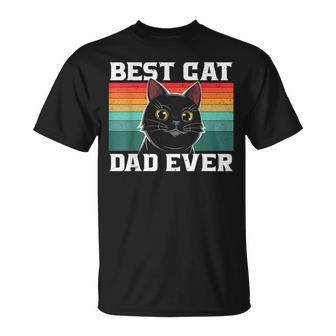 Best Cat Dad Ever Cat Daddy Father Fathers Day Vintage Gift For Mens Unisex T-Shirt - Seseable