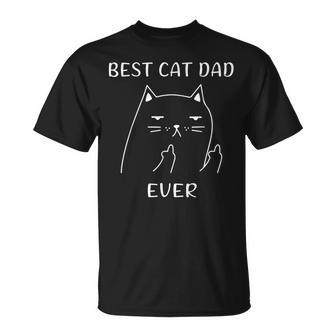Best Cat Dad Ever Funny Cat Meow For Men Cat Lover Cat Dad Unisex T-Shirt - Seseable
