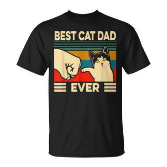 Best Cat Dad Ever Vintage Men Bump Fit Fathers Day Gift V2 Unisex T-Shirt - Seseable