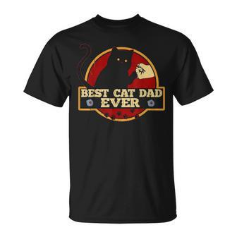 Best Cat Dad Ever Vintage Men Bump Fit Fathers Day Gift V3 Unisex T-Shirt - Seseable