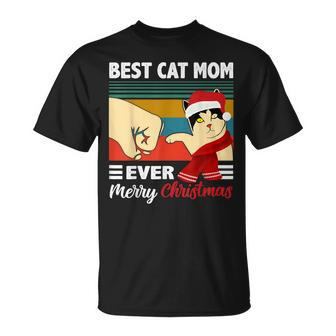 Best Cat Mom Funny Ever Vintage Cats Lover Christmas Unisex T-Shirt - Seseable