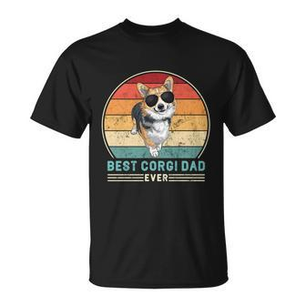 Best Corgi Dad Ever Retro Vintage 60S 70S Sunset Gift Unisex T-Shirt - Monsterry CA