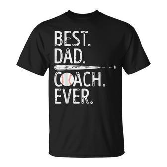 Best Dad Coach Ever Baseball Patriotic For Fathers Day Gift For Mens Unisex T-Shirt - Seseable