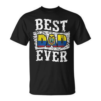 Best Dad Ever Fathers Day Ecuador Flag Unisex T-Shirt | Mazezy