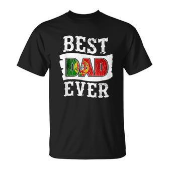 Best Dad Ever Fathers Day  Portuguese Flag Portugal Gift For Mens Unisex T-Shirt