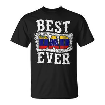 Best Dad Ever Fathers Day Venezuela Flag Gift For Mens Unisex T-Shirt | Mazezy AU
