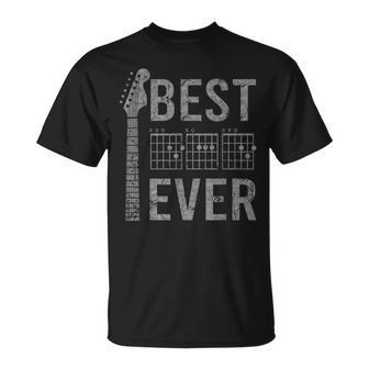 Best Dad Ever Vintage Guitar Chords Fathers Day Guitarist Unisex T-Shirt - Seseable