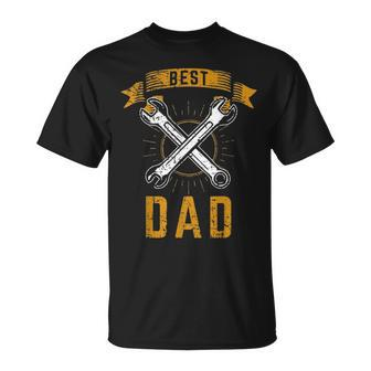 Best Dad Mechanic Ever Wrench Gift Fathers Day Outfit V2 Unisex T-Shirt - Seseable