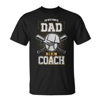 Best Dad Sports Coach Baseball Softball Ball Father Unisex T-Shirt | Mazezy
