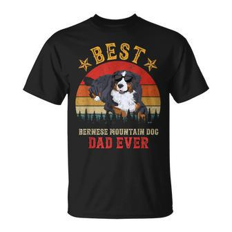 Best Dog Bernese Mountain Dad Ever Men Vintage Berner Dad T-Shirt - Seseable