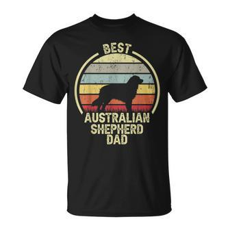 Best Dog Father Dad Vintage Aussie Australian Shepherd T-Shirt - Seseable