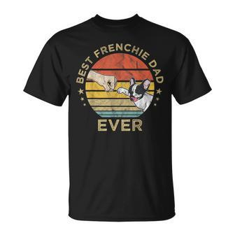 Best Frenchie Dad Ever Vintage Retro French Bulldog Father T-Shirt - Seseable