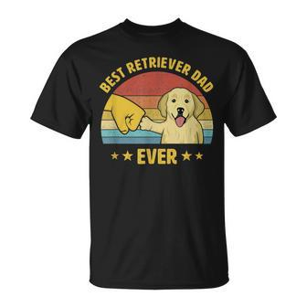 Mens Best Golden Retriever Dad Ever Vintage Puppy Lover T-Shirt - Seseable