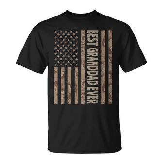 Best Granddad Ever Us American Flag Grandpa Fathers Day Gift For Mens Unisex T-Shirt - Seseable