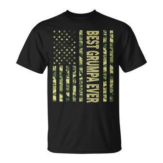 Best Grumpa Ever Us American Flag Funny Grandpa Fathers Day Gift For Mens Unisex T-Shirt - Seseable