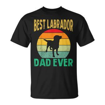 Best Labrador Dad Ever Lab Father Retro Vintage Lab Dad T-Shirt - Seseable