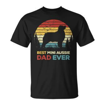 Best Mini Aussie Dad Ever Retro Australian Shepherd Dog Unisex T-Shirt - Seseable