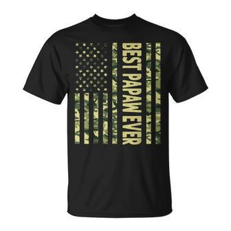 Best Papaw Ever Us American Flag Funny Grandpa Fathers Day Gift For Mens Unisex T-Shirt - Seseable