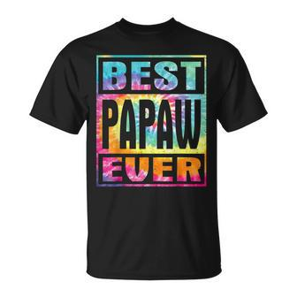 Best Papaw Ever Vintage Tie Dye Funny Fathers Day Unisex T-Shirt - Seseable
