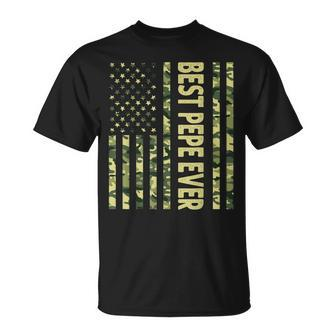 Best Pepe Ever Us American Flag Funny Grandpa Fathers Day Gift For Mens Unisex T-Shirt - Seseable