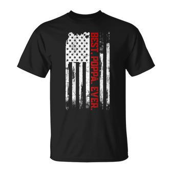 Best Poppa Ever American Usa Flag Father’S Day Gift Poppa Unisex T-Shirt | Mazezy