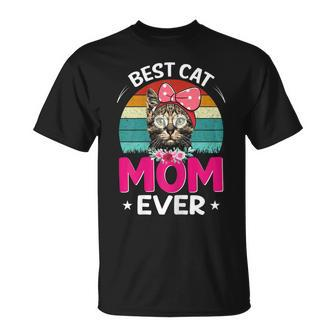 Beste Katzenmutter Ever T-Shirt für Damen, Katzenliebhaber Tee - Seseable