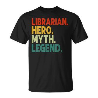 Bibliothekar Held Mythos Legende Retro-Bibliothekar T-Shirt - Seseable