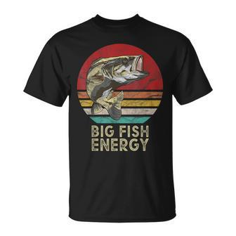 Mens Big Fish Energy Fishing For Men Dads T-Shirt - Seseable
