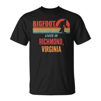 Bigfoot-Sichtung In Richmond Virginia T-Shirt - Seseable