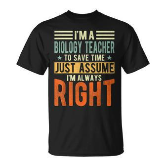 Biology Teacher I´M Always Right Biology Teacher T-shirt - Thegiftio UK