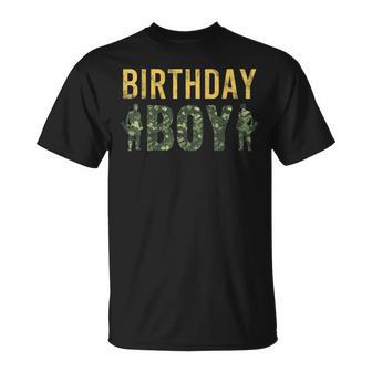 Birthday Boy Army Military Party Camouflage Lover Gift Unisex T-Shirt | Mazezy DE