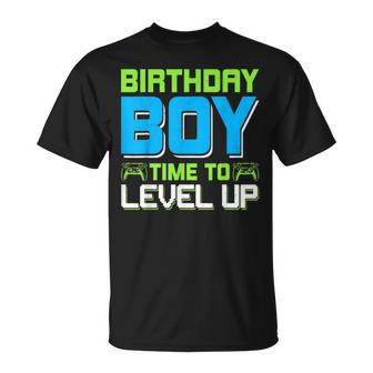 Birthday Boy Time To Level Up Video Game Birthday Gamer Boys V3 T-shirt - Thegiftio UK