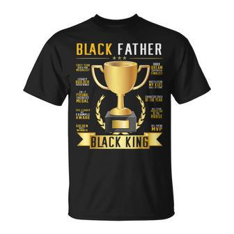 Black Father King Trophy Cup Afro Black Dad Fathers Day Unisex T-Shirt | Mazezy