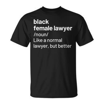 Black Female Lawyer African American Attorney Definition Unisex T-Shirt | Mazezy