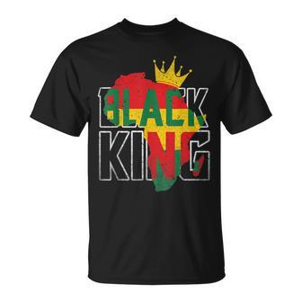 Black King Africa Map Black History Month Africa Pride T-Shirt - Seseable