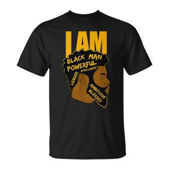 I Am Black King Powerful Leader Black History Month Dad Boys T-Shirt - Seseable