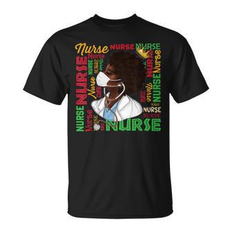 Black Nurse History Month Afro Melanin Queen Woman Pride Blm T-Shirt - Seseable