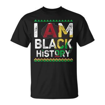 I Am Black History Month African American Pride Celebration V28 T-Shirt - Seseable