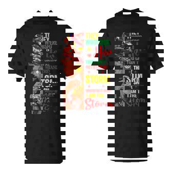 Black History Month African Woman Afro I Am The Storm V7 T-Shirt - Seseable