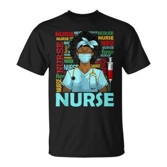 Black History Month Nurse Afro Girl Womens Day Graduation T-Shirt - Seseable