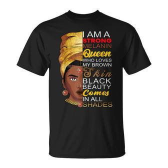 I Am Black History Month Queen Melanin Afro African Pride T-Shirt - Seseable
