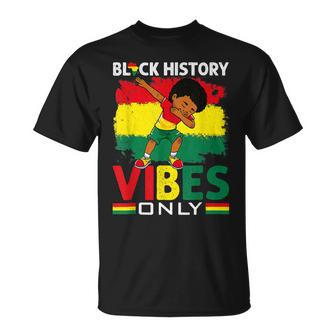 Black History Vibes Only Bhm Blm Little Dabbing Melanin Boy T-Shirt - Seseable