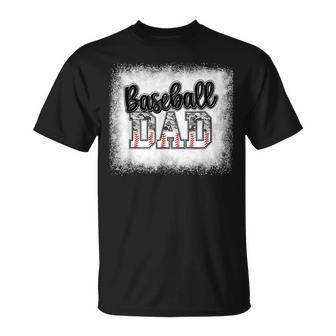 Bleached Baseball Dad Camo Print Funny Dad Fathers Day Gift Unisex T-Shirt
