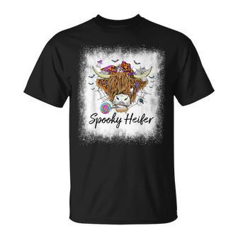 Bleached Spooky Heifer Spooky Vibes Cow Lover Halloween T-shirt - Thegiftio UK
