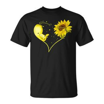 Blessed Grammy Sunflower Elephant Lovers Gifts Gift For Womens Unisex T-Shirt | Mazezy